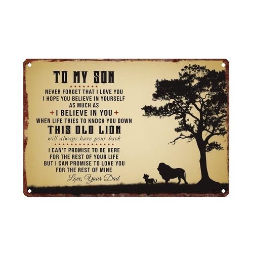 To My Son Inspirational Quote Art Vintage Metal Sign Wall Decor