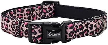 Olahibi Purple Daisy Pattern Dog Collar, Polyester Material, with Soft and Comfortable Neoprene Padding,for Medium Dogs(M,Purple Daisy)