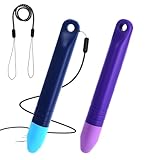 2pcs Kids Tablet Stylus, Stylus Pens for Touch Screens with Tethers, Anti-Rolling Tablet Styluses for Kids, Styluses Pen Compatible with All Touch Screen Devices(Blue+Purple)