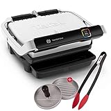 Tefal Optigrill Elite Kontaktgrill mit Grillboost-Funktion 2000W + Hamburgerpresse Ingenio Grillzange | Indoor Elektro Grill 12 automatische Programme Intuitiver Sensor Touch Display Boost, Edelstahl