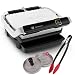 Produktbild Tefal Optigrill Elite Kontaktgrill mit Grillboost-Funktion 2000W + Hamburgerpresse Ingenio Grillzange | Indoor Elektro Grill 12 automatische Programme Intuitiver Sensor Touch Display Boost, Edelstahl
