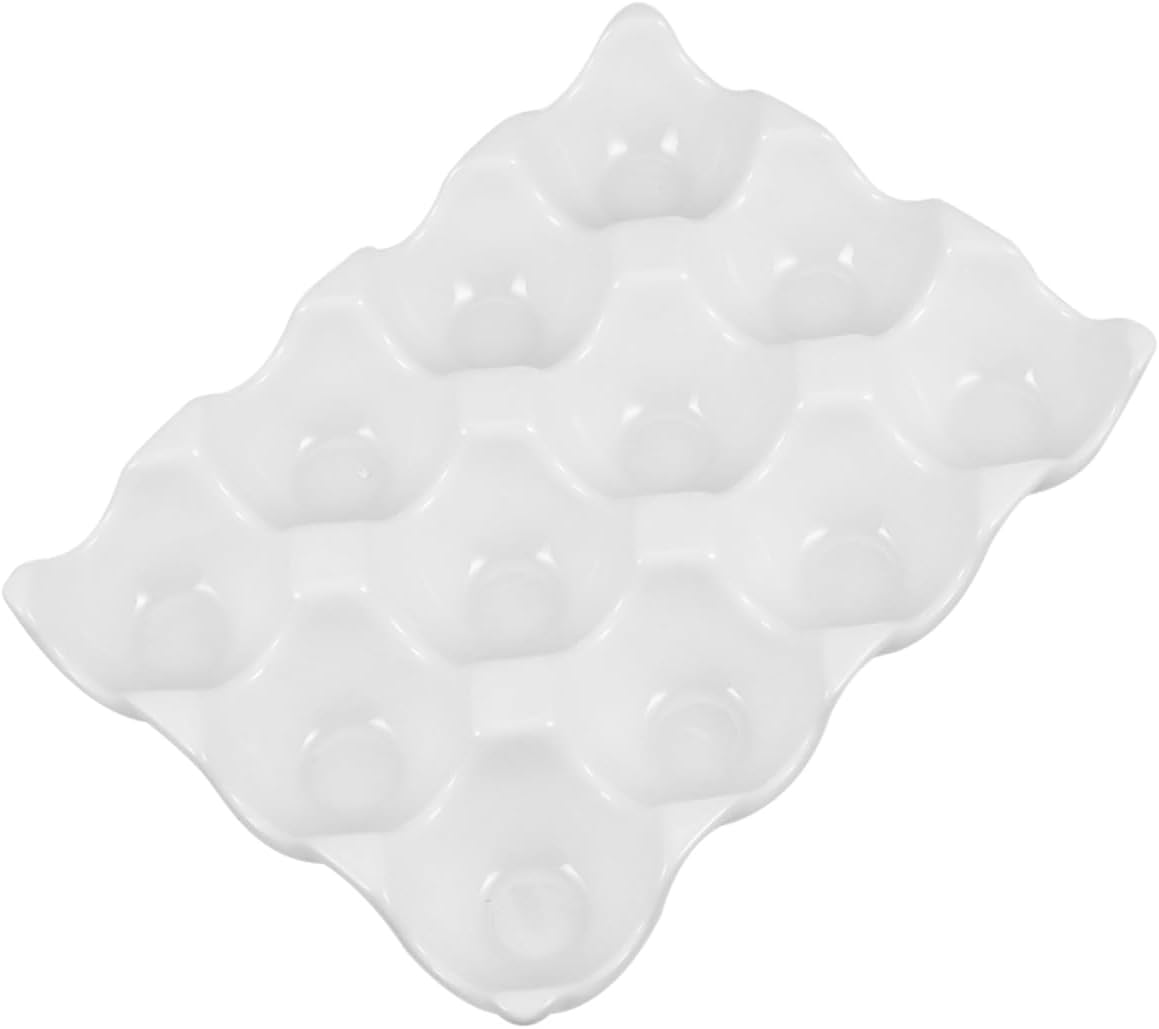 Slot Ceramic Egg Holder Elegant Egg Storage Container for Kitchen Counter Refrigerator Modern Design for Organizing Standard Chicken