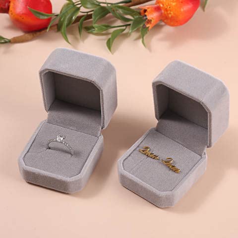 Rj Displays-12 Piece Luxurious Grey Velvet Pendant Earring Necklace Storage Gift Jewelry Display Box For Anniversary, Wedding, Engagement, Proposal, Christmas, Valentine, Mother's Day Jewelry Gift #TOP4
