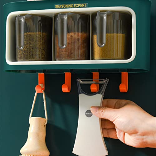 Caixa de especiarias autoadesiva,2/3 Grades Garrafas de Tempero Recipiente de Especiarias - Recipien