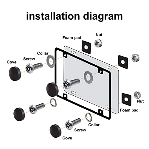 KAKOUKA Anti Theft License Plate Screws, RustProof License Plate Bolts