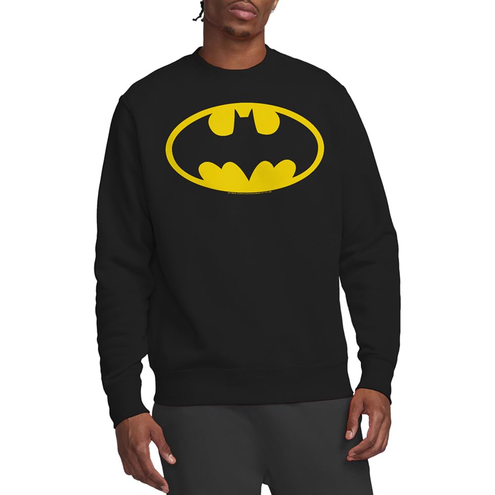 Dc Comics Men's Black Batman Logo Sweatshirt in Size M, Sports Direct