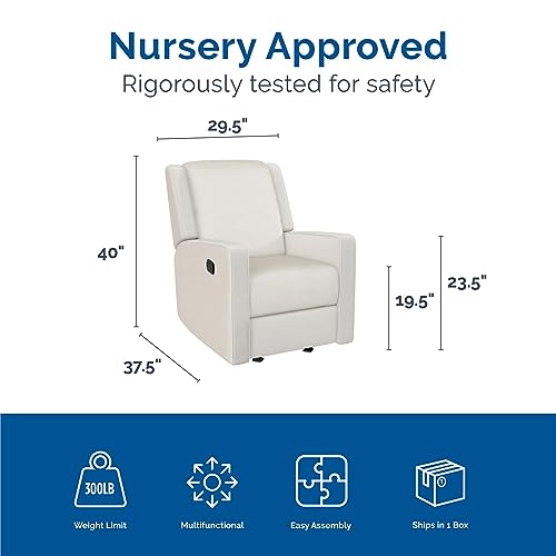 Baby Relax Robyn 3-in-1 Glider Rocker Recliner Chair, White Linen
