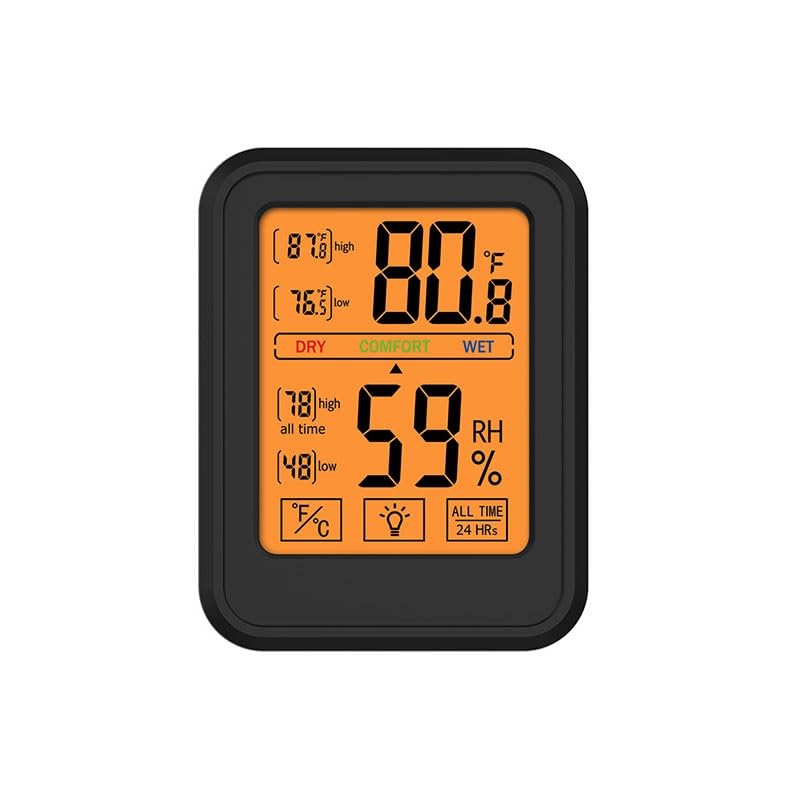 The Multi Functional Indoor Temperature Humidity Meter Can Be Hung or Placed Upright to Record Household Conditions