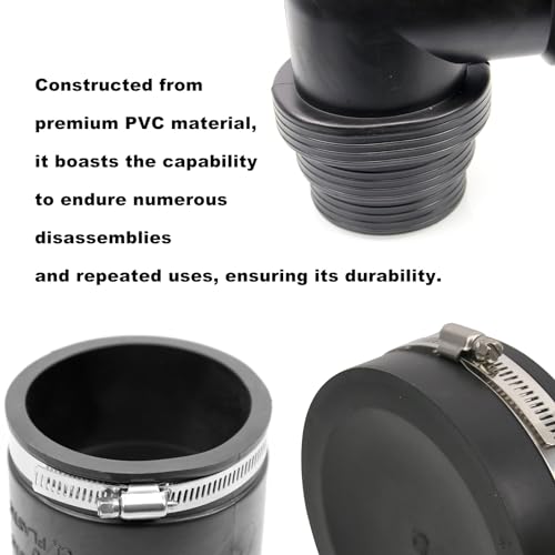 RULLINE RV and Camper Sewer Waste Plumbing Connection System Kit Compatible with 3\" PVC Pipe RV Sewer Hose Fittings RV Sewer Adapter