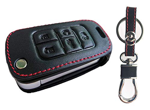 KAWIHEN Leather Smart Remote Key Fob Case Holder Cover For Chevrolet Camaro Cruze Equinox Impala Malibu SS Sonic GMC Terrain Buick Encore LaCrosse Regal Verano OHT01060512