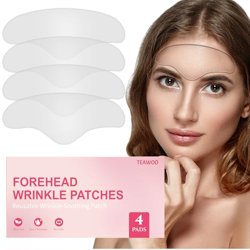 TEAWOO Reusable Forehead Wrinkle Patches | Forehead Wrinkles Treatment | Reusable Silicone Smoothing Pads for Brow Lift | Patches For Wrinkles | Non Invasive Reusable Wrinkle Smoothers | 4 Patches