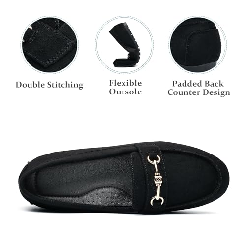 Image of BGSTGUDS Women's Wide Loafers Shoes Cute Dressy Shoes Ladies Comfort Slip Ons Work Shoes