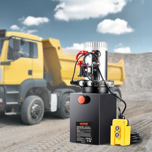 VEVOR Hydraulikpumpe Hydraulikaggregat 12V 6L Hydraulikaggregat 1600 W, Doppelwirkende Hydraulikpumpe Hydraulic Power Pack, 1,5 Gal Tank Hand Pump Hydraulikaggregat, für Aufzüge, Gabelstapler usw.