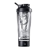 VOLTRX VortexBoost Electric Shaker Bottle, USB C Rechargeable Protein Shake Mixer, Shaker Cups for Protein Shakes and Meal Replacement Shakes, BPA-Free, Made with Tritan, Black