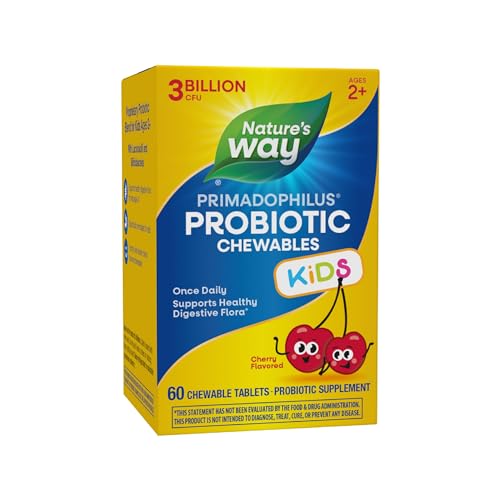 Nature's Way Nature s Way Primadophilus Kids Age 2-12 Cherry Flavored 60 Chewable Tablets