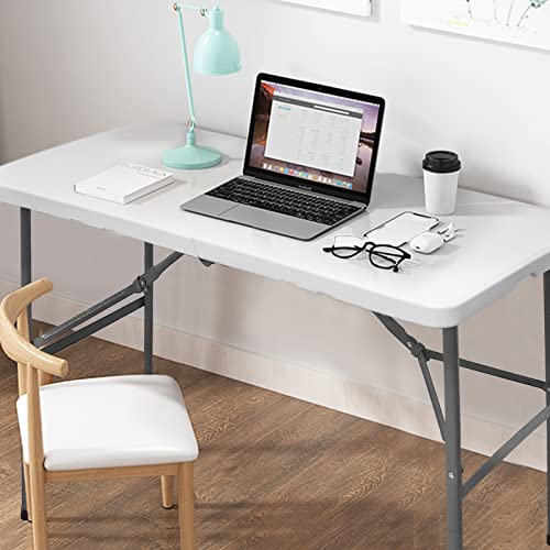 HYMnature Folding Table 4ft Heavy Duty Folding Tables Indoor Outdoor Plastic Dining Table Portable Folding Square Card Table w/Handle for Picnic, Party, Camping (4 FT) by HYMnature - Used condition - Image 8
