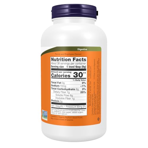 Now Foods Psyllium Husk Powder 340g Fiber Supplements