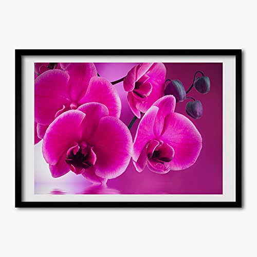 Cadre MDF orchidée 70x50 cm Tulup peinture moderne sur bois décoratif pour affiche