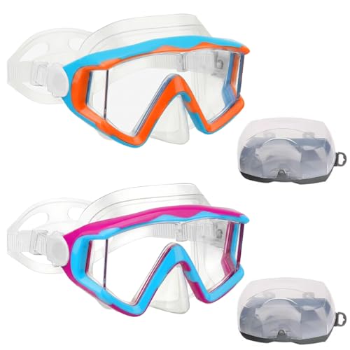 Gafas de natación AQUA A DIVE SPORTS para niños y jóvenes 3-15 años, con cubre nariz, lente antivaho y protección UV