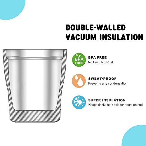 Mollcity Kids Cup With Straws And Lids- 9 Oz Stainless Steel Double Wall Insulated Water Cup For Kids Spill Proof Tumblers, Bpa Free(Sky Blue) #TOP6