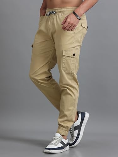 Image of U.S. Pitchers Mens Twill Laffer Cargo Joggers I 6 Pocket Utility Pants I Stylish Comfort Fit I 12 Colors I Sizes 30 to 38