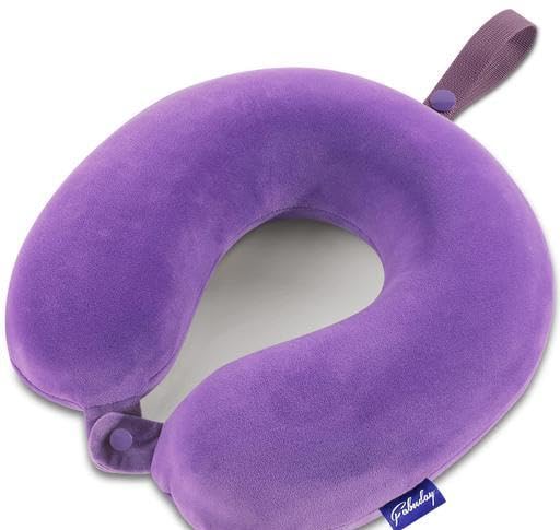 CALYWORK Premium Soft U-Shape Purple Neck Pillow Combo with Microfiber Cotton Filling and Eye Mask is Designed to Provide Unparalleled Comfortable and Style.-picture-35