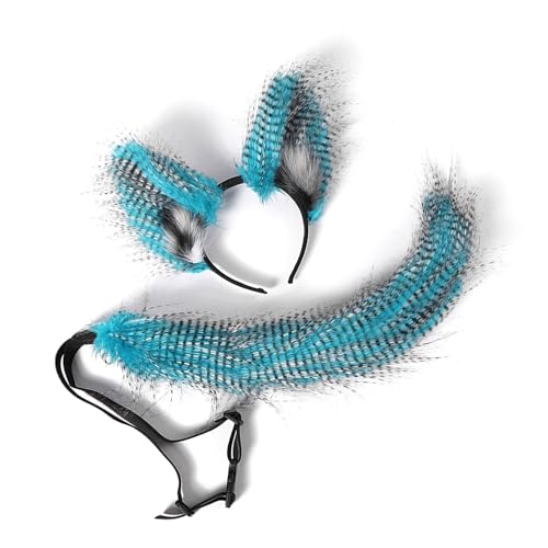 Oreilles de chat et queue de loup en peluche pour costume d'Halloween - 4