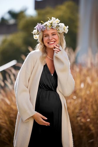 image for Ekouaer 3 in 1 Labor/Delivery/Hospital Gown Maternity Dress Nursing Ni