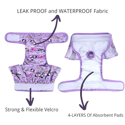 Image of Reusable Dog Diapers Female Washable, Leak-Proof Doggie Diapers for Heat Nappies, Period, Incontinence and Puppy Training-Pack of 3 (Small)