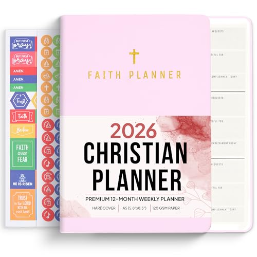 2026 Christian Planner & Prayer Journal | Strengthen Your Relationship with God and Better Navigate His Path for You | Daily Planner w/Bible Verses, Prayer Prompts, & Habit Tracking (Pink)