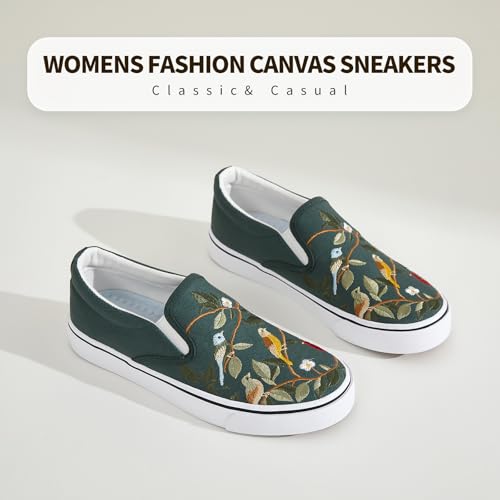 Image of Women's Canvas Slip On Sneakers Non Slip Loafers | low top non slip on walking breathable casual comfortable fashion tennis