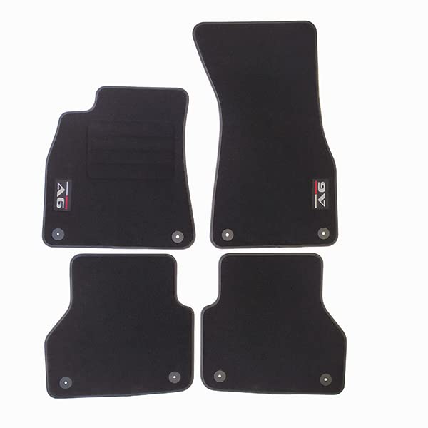 Car Lux AR06882 - Alfombrillas alfombras en moqueta Velour con Logo para Audi A6 C8 Desde 2018 hasta Hoy