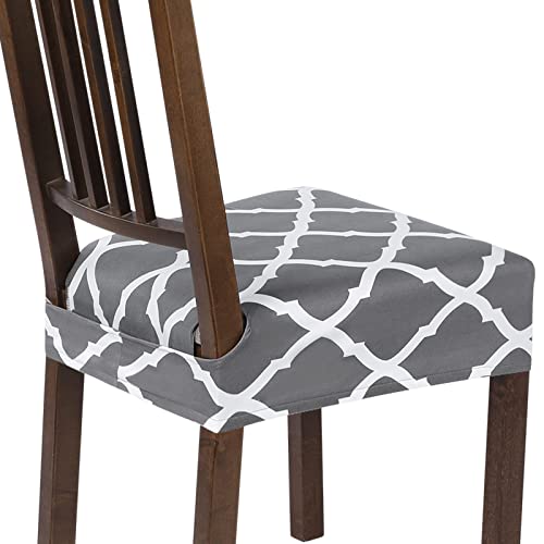 Image of SearchI Dining Chair Seat Covers Set of 2, Rear Covered, Grey