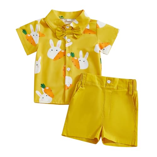 Image of Toddler Boy Summer Outfits Button Down Short Sleeve Floral Shirts & Casual Shorts 1-6 Years Boys Clothes Set