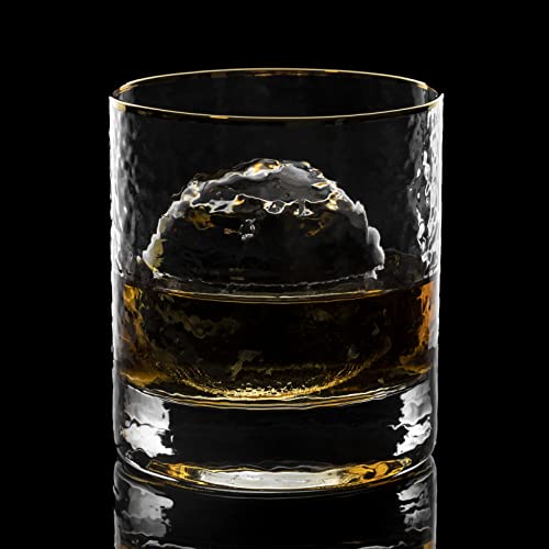 Glacio Hammered Glass 2 Pieces - The Artiko - Handcrafted Cocktail Glass For Scotch And Bourbon - Old Fashioned Whiskey Glasses For Home Bar #TOP2