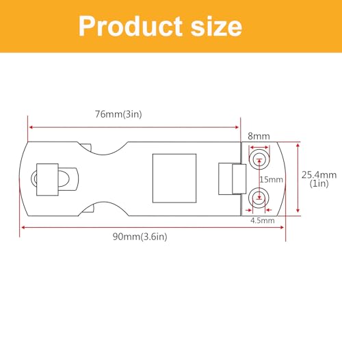Image of Marine Grade 316 Stainless Steel Heavy Duty Door Hasps Latch with Turning Padlock Eye Mount, 3 Inch Heavy Duty Swivel Safety Hasp, Boat Door Hasp,2Pcs