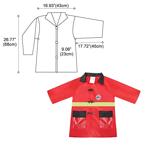 BeebeeRun Kids Fireman Costume Role Play Kit Set,Halloween Activities Pretend Role Play Set with Rescue Tools,Educational Firefighter Dress Up Gift for Toddler,Kids (Firemen) - Thumbnail 2