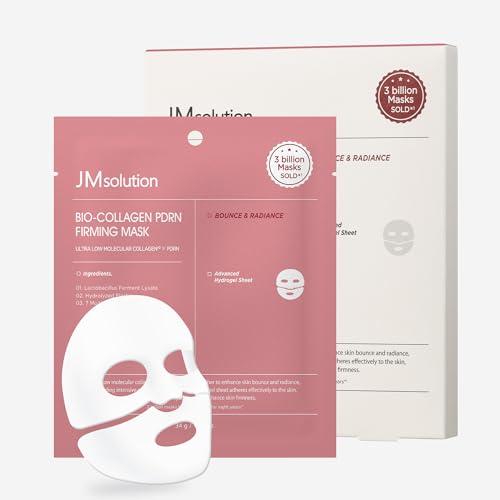 JMsolution Bio Collagen PDRN Firming Mask (4 Sheets) | Hydrogel Face Mask for Elasticity & Firming Care | Hydrating & Smoothing Korean Skincare | K-Beauty