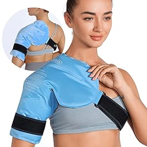 REVIX Shoulder Ice Pack for Rotator Cuff Cold Therapy, Arm Gel Ice Pack for Injuries Reusable, Flexible Cold Compression Wrap for Post-Workout Recovery, Fatigue and Shoulder Discomfort, Blue