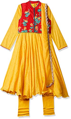 Image of BIBA Girls Cotton Anarkali Salwar Suit Set For Girls