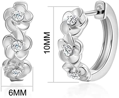 Silver Plated Flower Hoop Earrings Created with Zircondia® Crystals