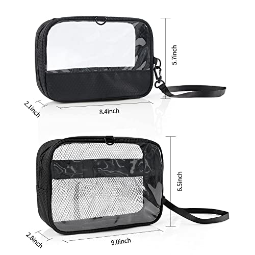 Ethereal Clear Toiletry Bags, 2Pcs/Pack Tsa Approved Toiletry Bag Travel On Airport Airline Small Zip Top Bag #TOP6