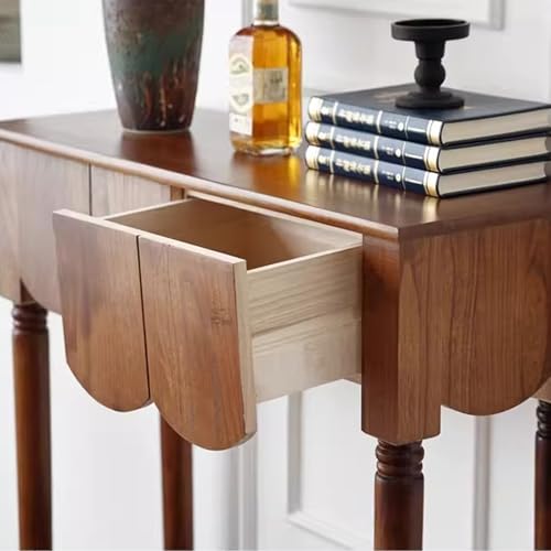 Mesa de sofá de madera con cajones para decorar un recibidor o pasillo moderno 5