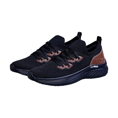Image of Neeman's Ease Walk Snug Sneakers for Men | Breathable Knit, Stretchable Fit & Cushioned Comfort for Everyday Walking