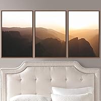 3 Piece Framed Canvas Wall Art Abstract Mountain Top Landscape Canvas Prints Home Artwork Decoration for Living Room,Bedroom - 16