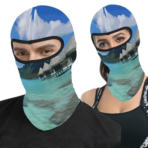 Pasamontaña para hombre y mujer con estampado de Tahití, balaclava para motocicleta, casco, protección facial completa, gorro calentador de cuello miniatura 1