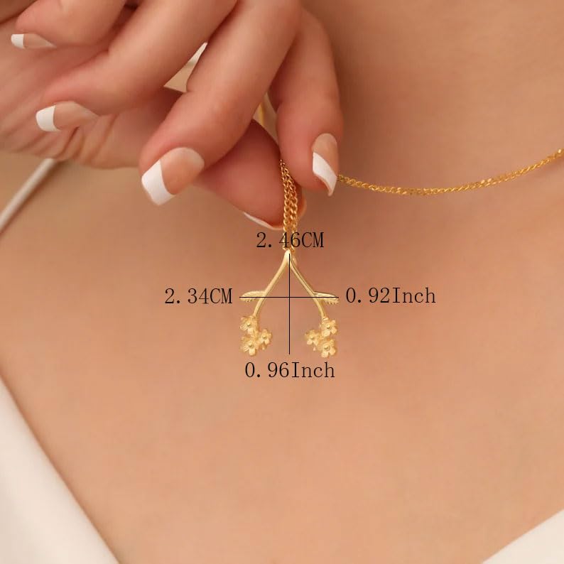 Dainty Ring 14K Gold Plated Necklace Holder Flower Necklace Leaf Engagement Wedding Ring Keeper Wishbone Pendant Necklace For Nurse Doctor Wife Women Gift Jewelry3