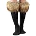 One Pair Women SOFT COZY FUZZY Raccoon Faux Fur Leg Warmers Sock Boot Cover