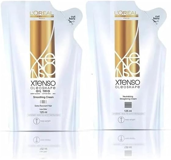 X-TENSO* Oleoshape Smoothing Hair Straightener Straightening Cream (125ml)+ Neutrailizer Neutralizing Cream (125ml) (Extra Resistant)