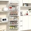 Over The Door Organizer Pantry Over Door Storage 6-Tier Adjustable Pantry Door Organizer Shelves With Hook For Each Layer, Back Door Metal Hanging Spice Rack For Kitchen Pantry Bathroom (Black Over The